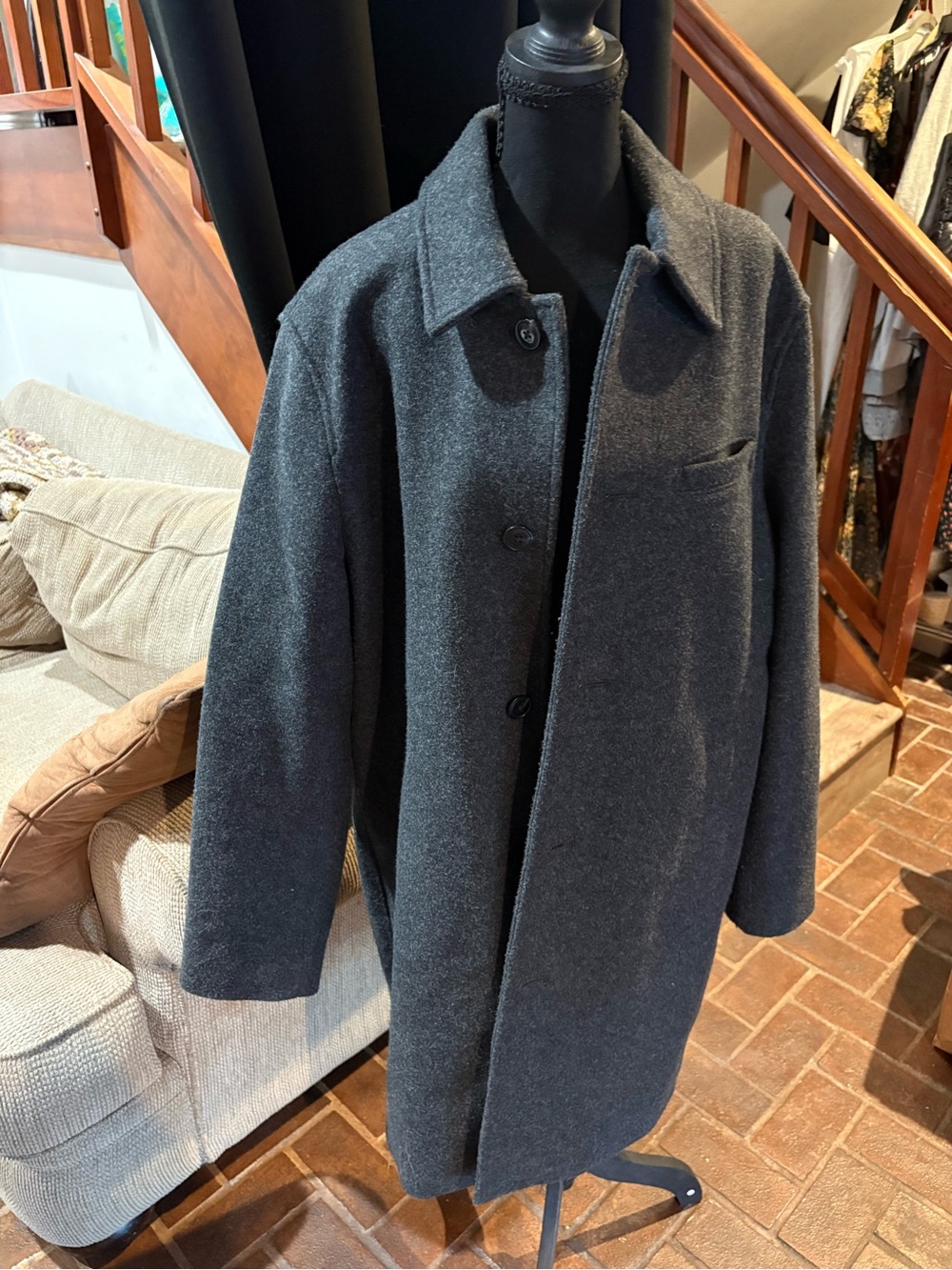 GAP Men's Charcoal Wool Pea Coat